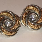 Brighton Vintage Knot Gold & Silver CZ Clip On Earrings Photo 0