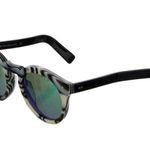 illesteva Leonard 2 sunglasses - Green Mirrored Lenses Horn Tortoise Black White Photo 3
