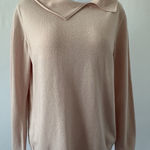 LES COPAINS Pale Pink Wool, Silk Cashmere Collared Knit Sweater Sz: 44 M (b40) Size M Photo 0