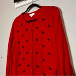 Charter Club  Cardigan Sweater Red Scottie Dog Button Front Size XL Photo 1