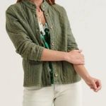 Lucky Brand Olive Quilted Jacket Button Up Bomber Pockets Green NWT Photo 0
