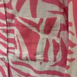 Rails  Ellis Tiger Organic Cotton Gauze Button Down Shirt Pink & White Size Small Photo 6