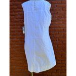 IZOD  white on white embroidery wildflowers NWT women's 14 sheath dress Photo 1