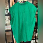 Anthropologie Maeve  button down shirt tunic pocket collar short sleeve kelly top Photo 2