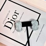 Christian Dior Large Pave Crystal Half Hoop Clip-On Earrings Photo 2