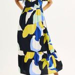 Nine West New  Blue Geo Patterned Babydoll Maxi Dress Size 3X Photo 0