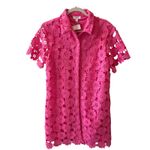 Umgee USA NWT Pink Floral Lace Mini Dress Short Sleeve Shirt Dress Womens Small Photo 2