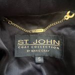 St. John Coat Collection Jacket Hooded Zip Up Gold Buttons Pockets Black Sz S Photo 8