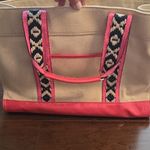 Tory Burch Pink and Cream LargeTote Bag Photo 4