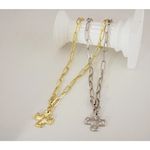 Chunky Link Chain Cross Pendant Necklace Silver Plated Jewelry Photo 3