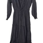 LA BOHÉME Tiered Boho Maxi Dress Black Sz M/L Size M Photo 0