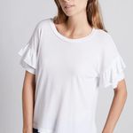 Current/Elliott White Ruffle Roadie Tee Photo 0