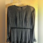 Lulus Lulu’s black dress w tiny white dots and velvet trim size Medium-lovely ruffles Photo 7