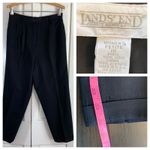 Lands' End Women Petite Black Wool Pleated Dress Pants Size 10 10P Office Church Photo 10