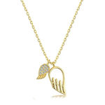 Angel wings dainty necklace 14k gold plated over 925 Silver Photo 4