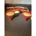 Alexandre Birman ‎ Red Snakeskin Leather Ankle Strap Heeled Sandals Size 39 Photo 3