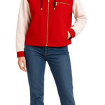 mondi SPORTS Hooded Zip Front Color Block Red & White Jacket Womens Size L‎ Size L Photo 0