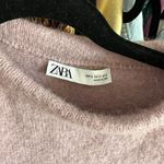 ZARA  Button Shoulder Cropped Knit Top Lilac Size Small Photo 5