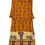 Womens Vintage always Caroline elephant and palm tree print summer long dress Orange Size 8 Photo 0