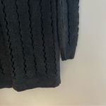COS Cut-Out gray turtleneck Boiled Wool Tunic sweater crochet ribbed size S cozy Photo 3