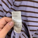 Maeve NWT  Half-Sleeve Henley Tee purple striped size Large antropologie Photo 8