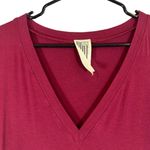 Free People Maroon V-Neck Short Sleeve Snap Closure Bodysuit Women Sz L Photo 3