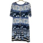 Eliza J ✨ Shift Sz 8 Dress Blue Floral Print Elbow Sleeve✨ Photo 5