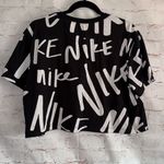Nike Women's Black White Logo T-SHIRT CROPPED TEE Photo 3