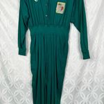 Vintage 80s Anne Marie Designs Postcard Jumpsuit NWT Size M Green Size M Photo 6