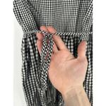 Madewell  Tie Back Tieback Gingham Check Black White Dress Flowy Short Cap Sleeve Photo 3
