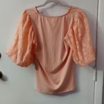 Entro Peach Balloon Sleeve V-Neck Bloose L NEW Ren Fair Castlecore Festival Twee Photo 1