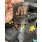 Johnny Was Embroidered Top L Floral Lions Freedom Boho Art to Wear Indie Black Photo 5