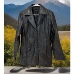 Y2K JLC New York Outerwear Button Up Leather Jacket Black Size M Photo 1