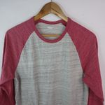 Old Navy  M Berry Red Gray Baseball Top Photo 2