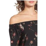 Lost + Wander ‎ Black Fleur Floral Off The Shoulder Bell Sleeve Top Size S Photo 3