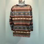 CHAPS Ralph Lauren Denim western Aztec print sheer lined leather lace up shirt Photo 2