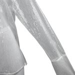 Chosen by KYHA Team 24 White Sequin Pockets Button Down Sheer Blouse Shirt Top L Size L Photo 4