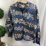 Nic+Zoe  Gray Print Button Down Blouse Top NEW PL Photo 0