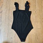 Petal and Pup NWOT!  Black Bodysuit With Ruffle Straps Size S Photo 2