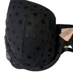 Victoria's Secret ‎ Lined Demi Bra Women's 34D Black Velvet Hearts Romantic Photo 1