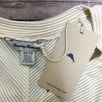 Tommy Bahama Ivory Metallic Gold Stripe Kauai Tranquil Sea V Neck Short Sleeve Photo 5