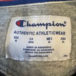 Champion Black Hoodie Medium Vertical Repeat Logo Stripe Print Kangaroo Pocket Photo 3