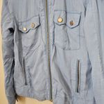 Zadig & Voltaire Jacket Light Blue Military Style Skull Zip Up Patch Casual Photo 2