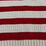 Red and White Striped Crew Neck Sweater Photo 5