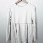 Altar'd State | Beige Ivory Cream Boho Mixed Fabric Ruffle Back Blouse | Medium Photo 4