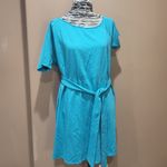 Torrid Teal French Terry Off Shoulder Tee Shirt Dress Photo 2