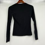 Madewell black place scoop neck plain solid black long sleeve top rib size small Photo 1