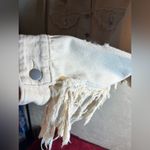 POL  NWT fringe denim jacket, cream colored, distressed, small but oversized Photo 7