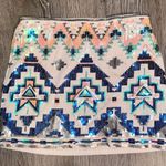 EXPRESS Sequin Tribal Print Mini Skirt Photo 0