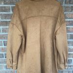 Sabrina Lauren NY faux suede button up layering solid camel shirt size xl Brown Photo 1